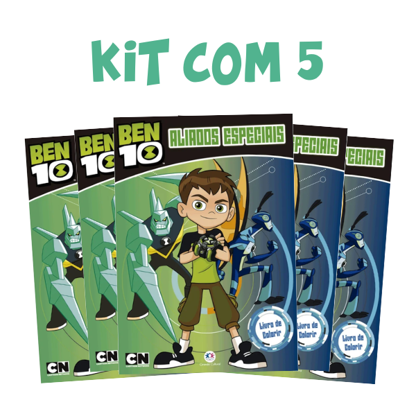 Kit com 5 Livros Ben 10 Aliados Especiais para Colorir