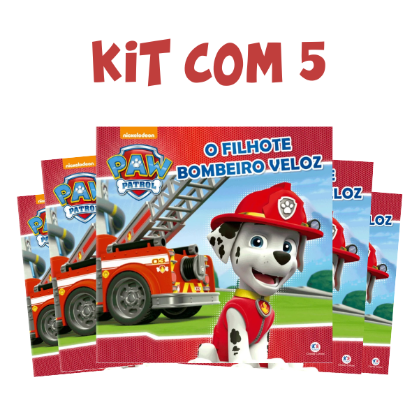 Kit com 5 Livro O Filhote Bombeiro Veloz