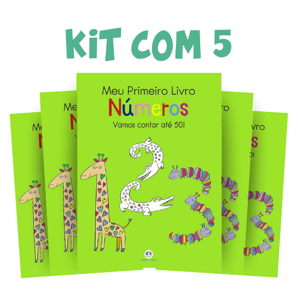 Kit com 5 Livros Meu primeiro Livro Números Aprendendo a Contar até 50
