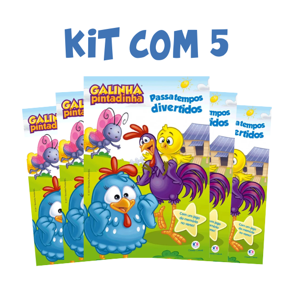 Kit com 5 Livros Passatempos Divertidos Galinha Pintadinha