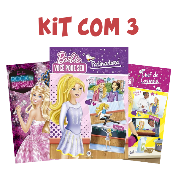 Kit com 3 Livros Barbie com Histórias