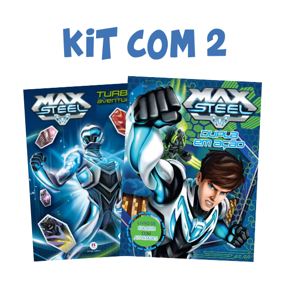 Kit com 2 Livros Max Steel Atividades