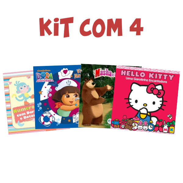 Kit com 4 Livros de Banho para Meninas