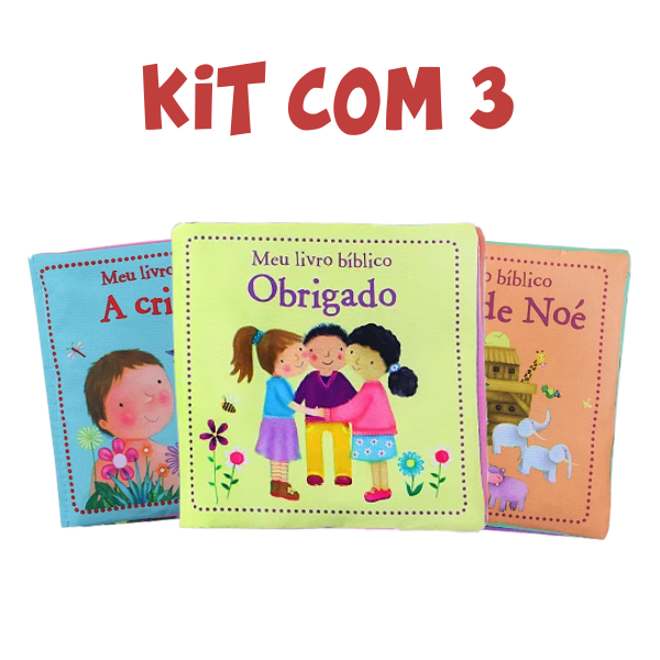 Kit com 3 Livros Meu Livro Bíblico...