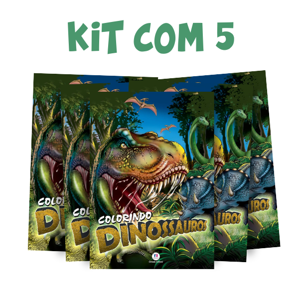 Kit com 5 Livros Colorindo Dinossauros