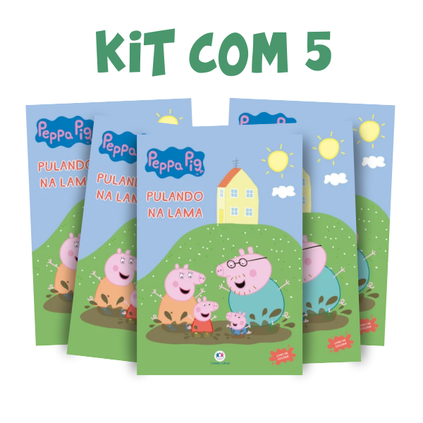 Kit com 5 Livros Pulando na Lama Peppa Pig