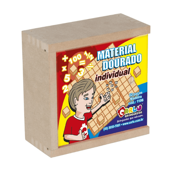 Material Dourado Individual 62 Peças em Madeira Carlu