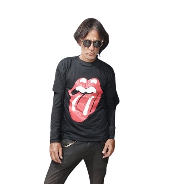 Camiseta preta rock Stones