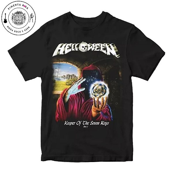 Camiseta preta rock Helloween - Keeper Of The Seven Keys  - Part 1