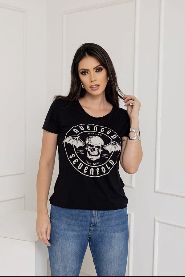 Babylook preta banda Avenged Rock caviar