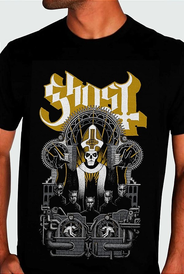 Camiseta preta Rock banda GHOST MACHINE