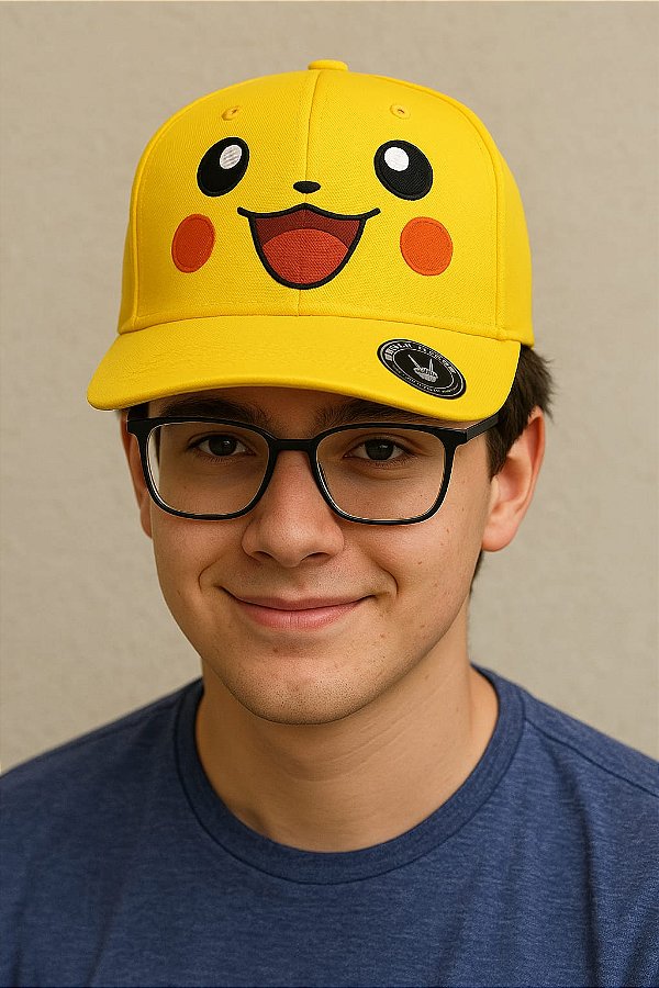 Boné amarelo Pokémon Pikachu