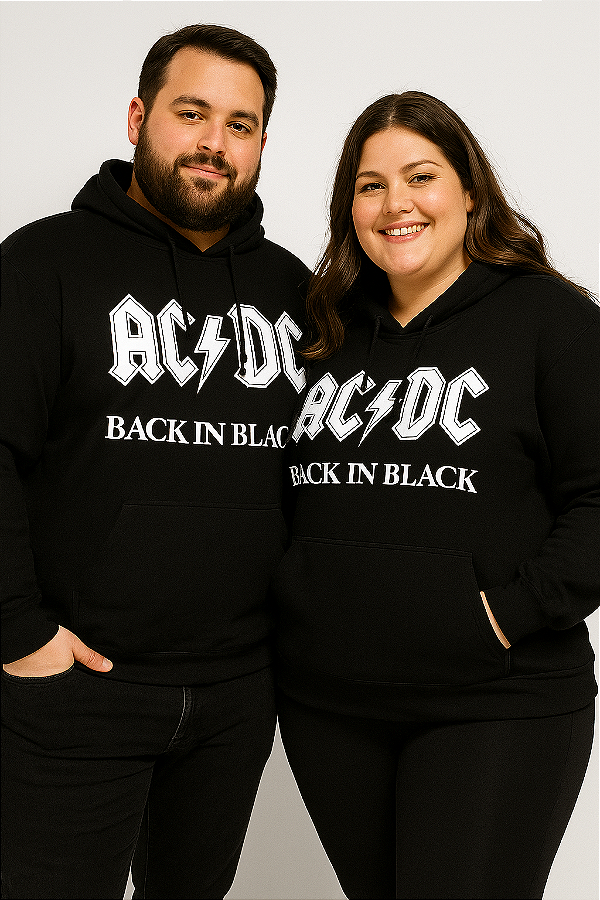 Moletom preto com capuz ACDC