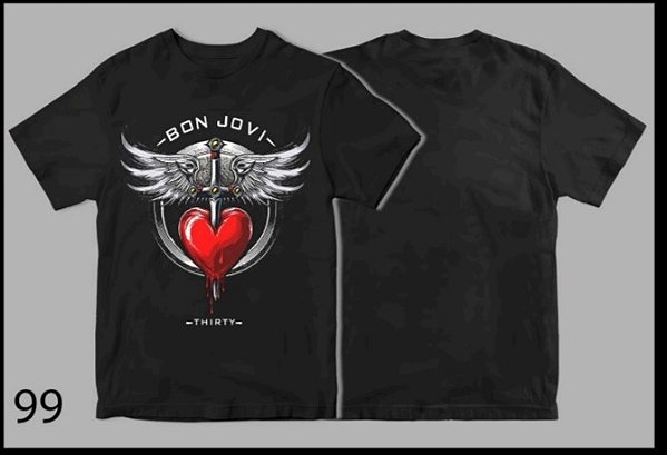 Camiseta preta Rock Bon Jovi