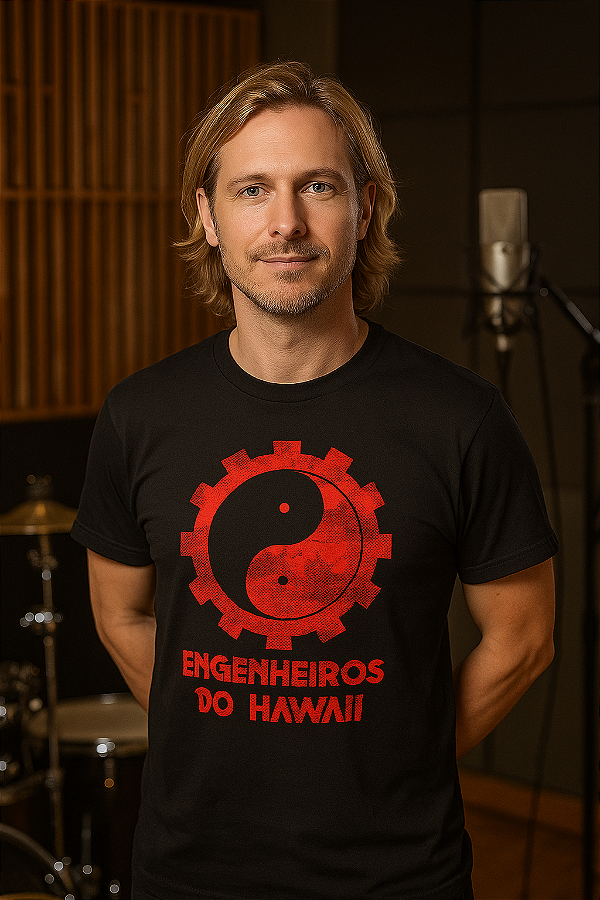 Camiseta preta Rock banda Engenheiros do Havaí