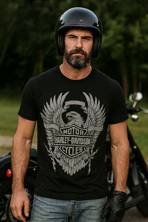 Camiseta preta Harley Davidson - Rock Caviar