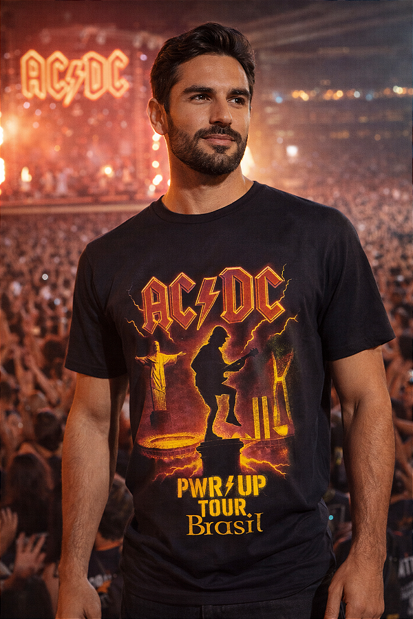 Camiseta ACDC Power UP turnê Brasil MD
