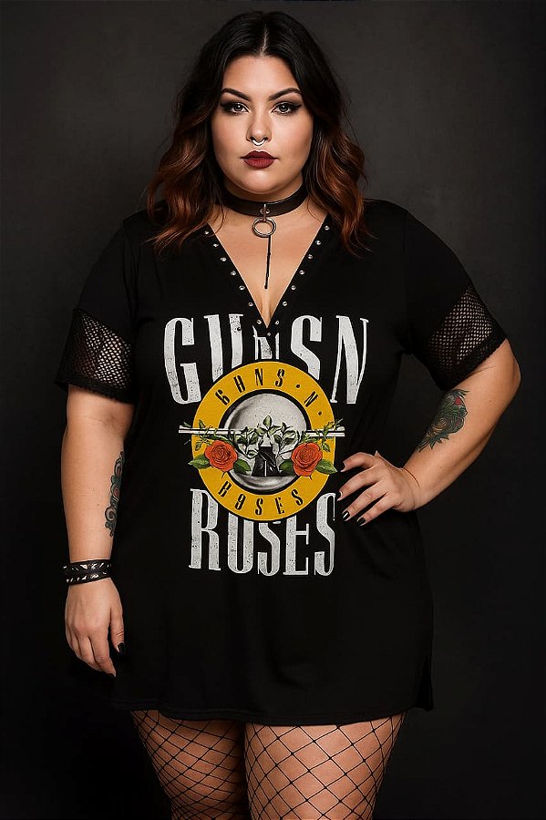 Vestido com ilhós - Guns - plus