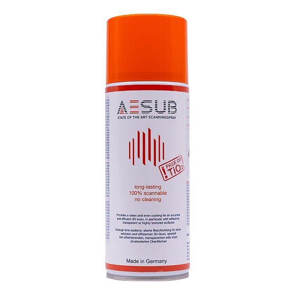 AESUB ORANGE 400ML - SPRAY PARA SCANNER 3D Shining, Revopoint e Creaform