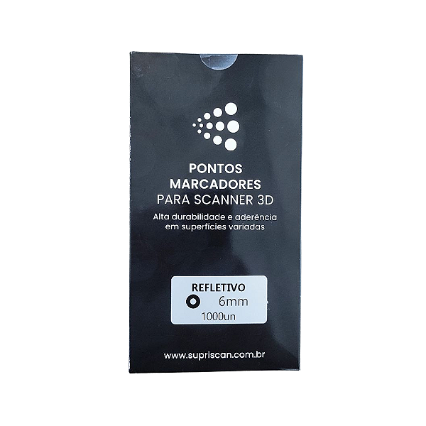 Marcadores Adesivos Refletivos para Scanner 3D 6mm 1000 unidades
