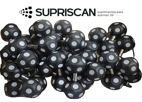 Esfera Marcadores Adesivos Refletivos Magnéticos para Scanner 3D 6mm - 1und