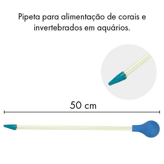 ALIMENTADOR DE CORAIS SOMA PIPETA 50CM COM PERA GRANDE(AZUL)