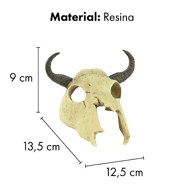 ENFEITE DE RESINA SOMA ESQUELETO CABECA DE BUFALO