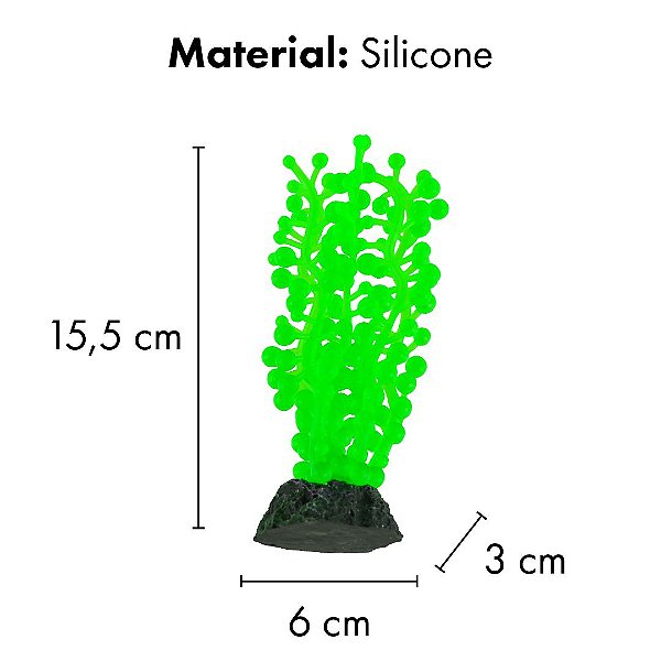 ENFEITE DE SILICONE SOMA ALGA ULVA VERDE