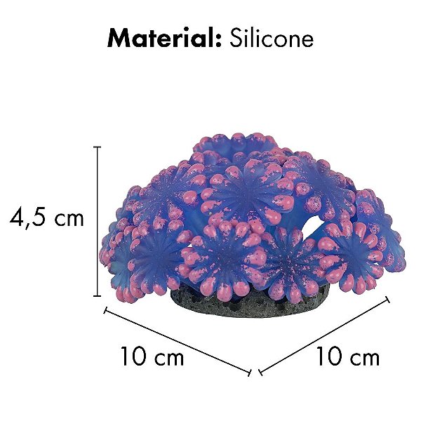 ENFEITE DE SILICONE SOMA CORAL ALVEOPORA AZUL 02