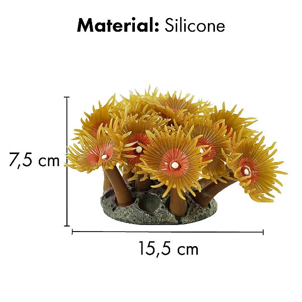 ENFEITE DE SILICONE SOMA CORAL ZOANTHUS DOURADO 02