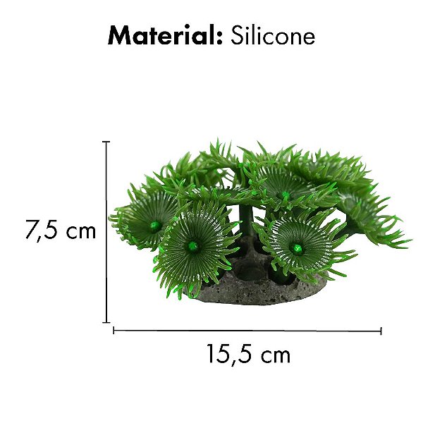 ENFEITE DE SILICONE SOMA CORAL ZOANTHUS VERDE 02