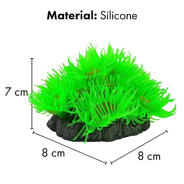 ENFEITE DE SILICONE SOMA CORAL ZOANTHUS VERDE 04