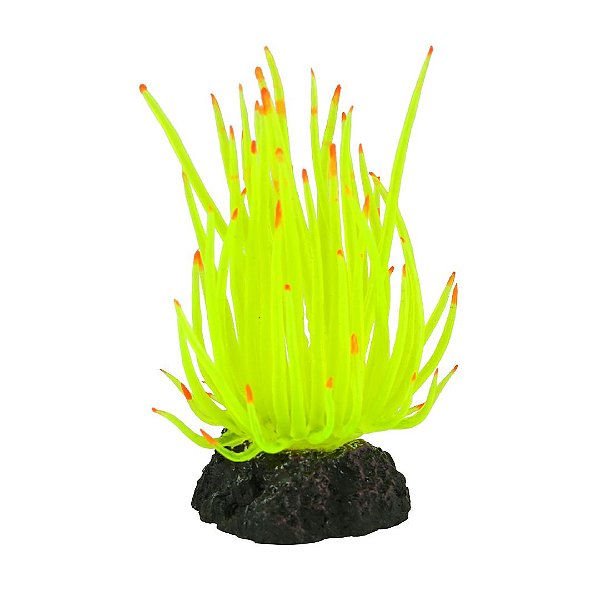 ENFEITE DE SILICONE SOMA ANEMONA LONG TENTACLE AMARELA
