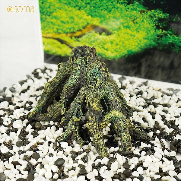 ENFEITE DE RESINA SOMA TRONCO RAIZ 05(20,5X16,8X12 CM)