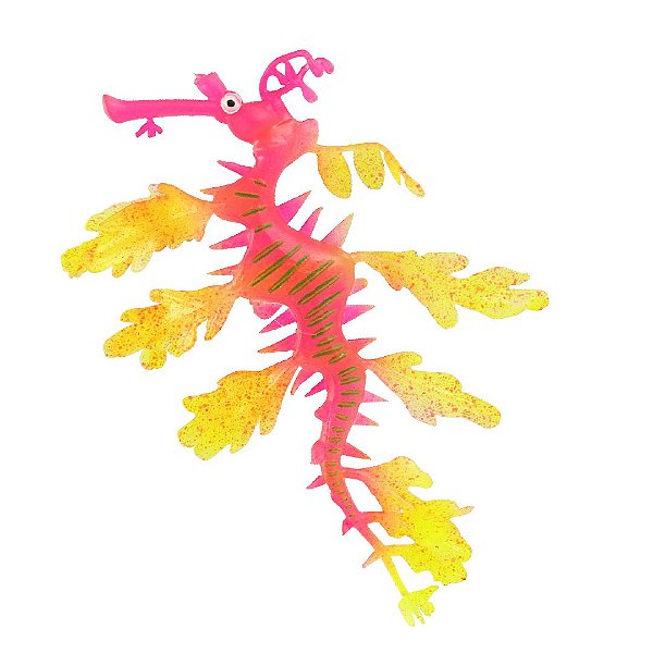 ENFEITE DE SILICONE SOMA JELLY DRAGAO DO MAR AMARELO E ROSA