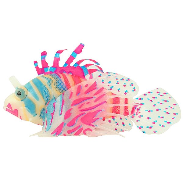 ENFEITE DE SILICONE SOMA JELLY LIONFISH AZUL E VERMELHO