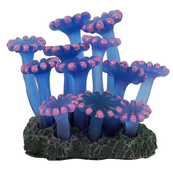 ENFEITE DE SILICONE SOMA CORAL ZOANTHUS PALITHOA AZUL