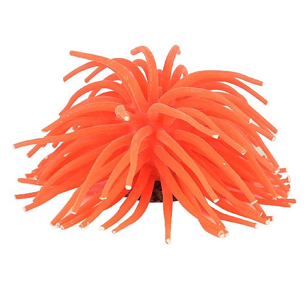 ENFEITE DE SILICONE SOMA ANEMONA SHORT LARANJA 11 CM
