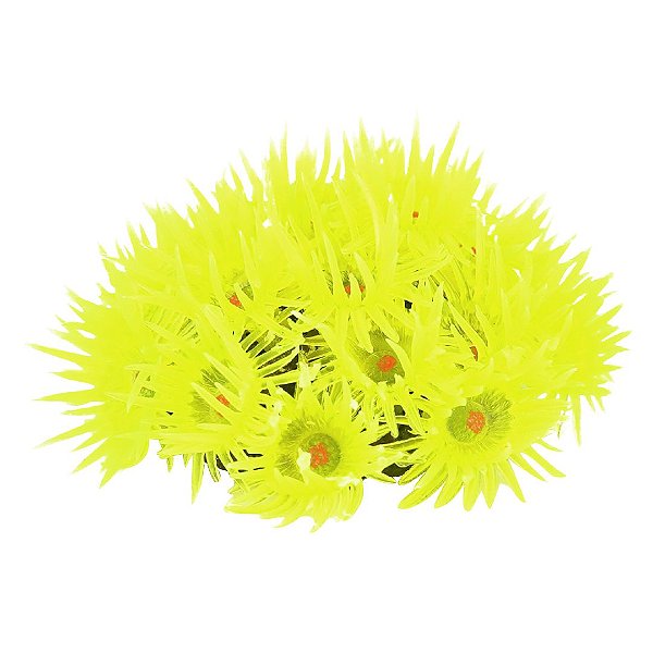 ENFEITE DE SILICONE SOMA CORAL GONIOPORA AMARELA