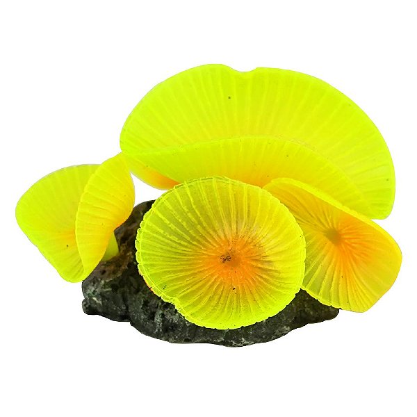 ENFEITE DE SILICONE SOMA CORAL MUSHROOM GIANT AMARELO