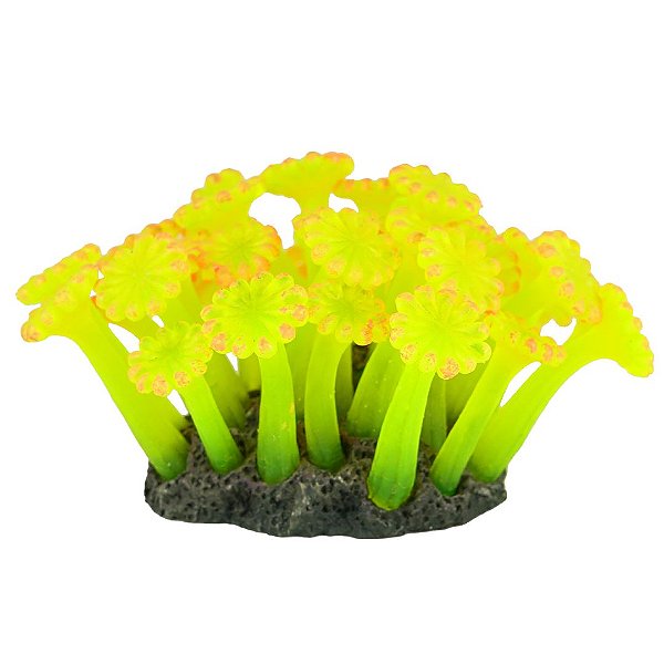 ENFEITE DE SILICONE SOMA CORAL ALVEOPORA AMARELA 04