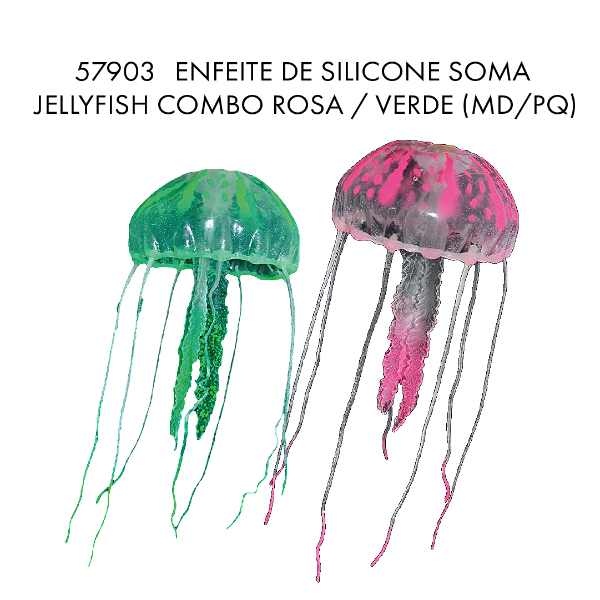 ENFEITE DE SILICONE SOMA JELLYFISH COMBO AZUL / BRANCA (MD/PQ)