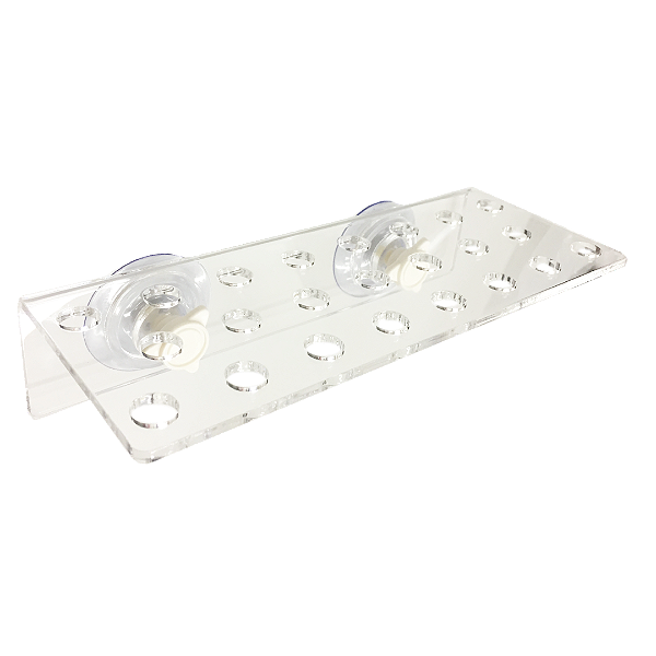 SUPORTE DE ACRILICO SOMA COM VENTOSA DE PRESSAO (24X12X6CM) 23 FUROS