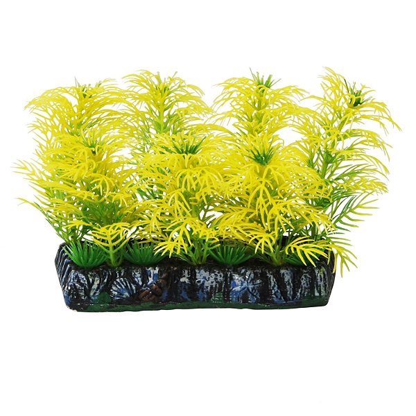PLANTA PLASTICA SOMA TAPETE TONINA VERDE AMARELA 10CM