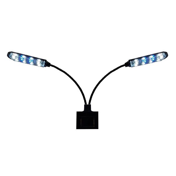 LUMINARIA LED SOMA X 7 PRETA (15W) LED BRANCO/AZUL 127V