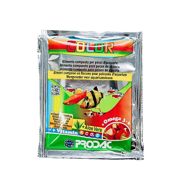 RACAO PRODAC TROPICAL COLOR FLAKES 12G (SACHE)