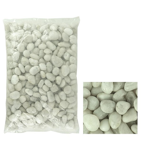 SEIXO SOMA NATURAL PEBBLE WHITE BRILHO (20-30MM)-10KG