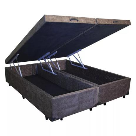 Cama Box Baú Queen Size 1.58 x 1.98 com 25cm de profundidade, Blindado
