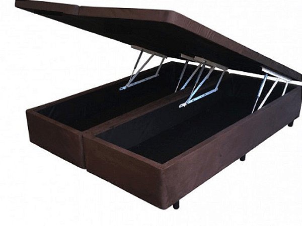 Cama Box Baú Casal BIPARTIDO 1.38 x 1.88 com 30cm de profundidade, Blindado em madeira.