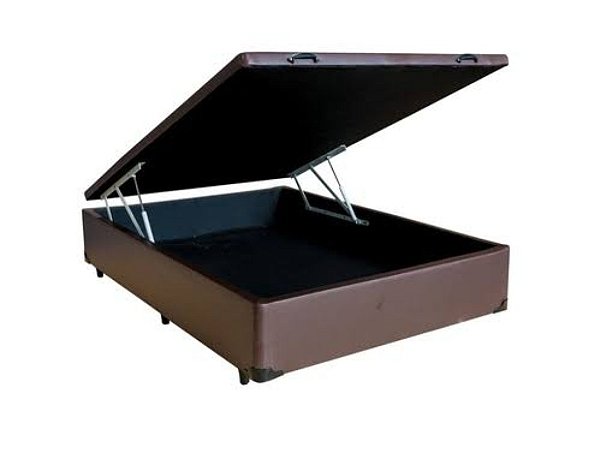 Cama Box Baú Solteiro Americano 0.96 x 2.03 com 25cm de profundidade, Blindado em madeira.